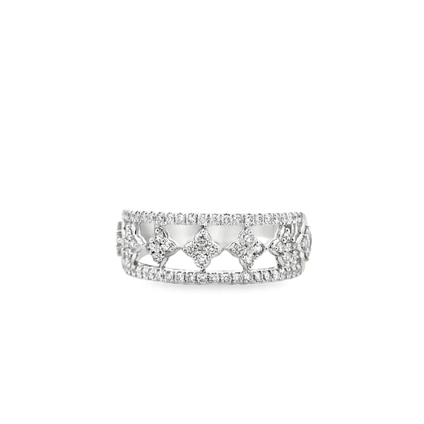 10kt White Gold Fashion Ring With 74 Round Diamonds At .52tcw I1 H/I