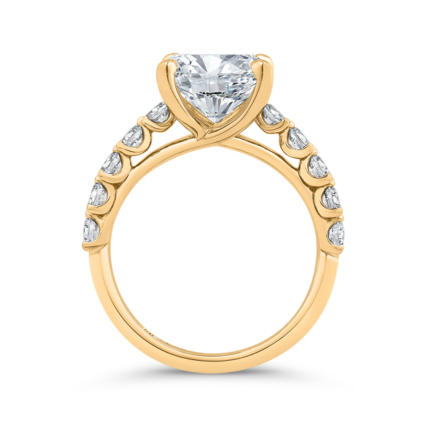 14K Yellow Gold Radiant Cut Diamond Engagement Ring (Semi-Mount) 5.00c