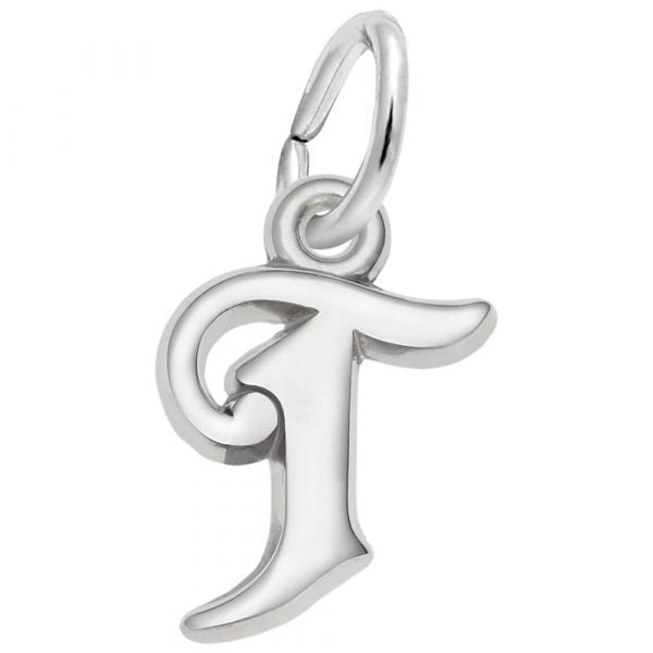 Sterling Silver Initial T Charm