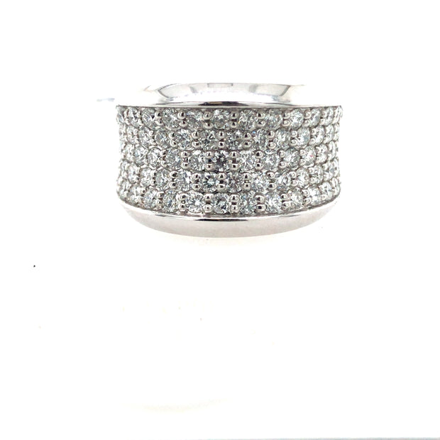 14 White Gold Diamond Fashion Ring With 72 Round Pave Set Diamonds G/H