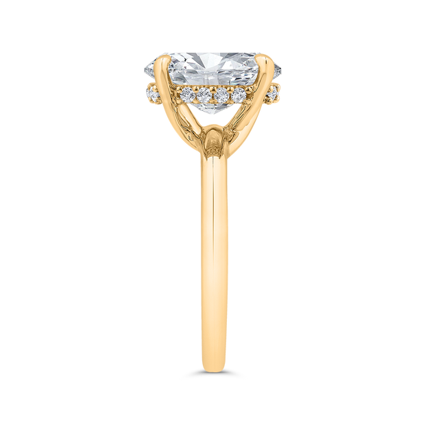 14K Yellow Gold Oval Diamond Solitaire  Engagement Ring (Semi-Mount) 4