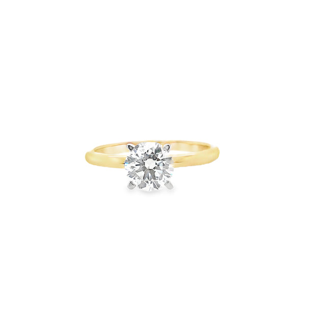 14k Yellow Gold Lab-Grown Solitare Diamond Engagement Ring