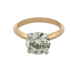 14kt Yellow Gold Solitaire Mounting With  Round Lab Grown Diamond 2.23