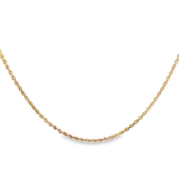 Vintage 14Kt Yellow Gold Rope Necklace 20 Inches Long And Weighing 9.0