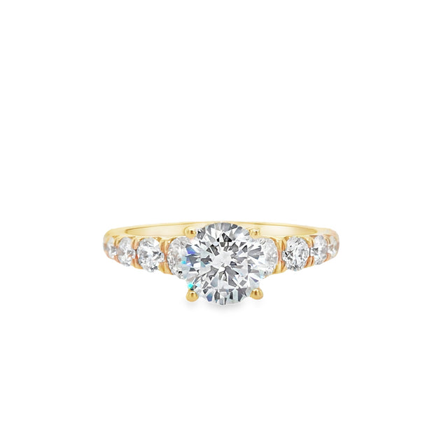 18k Yellow Gold Natural Diamond Engagement Ring