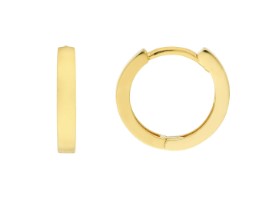 14kt Yellow Gold 11mm Square Tube Mini Huggie Hoop Earrings