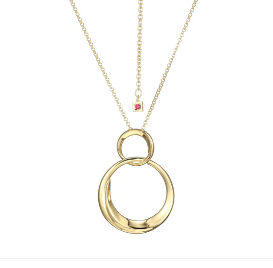 Sterling Silver 18K Gold-Plated Sterling Silver. The 28" Chain With A