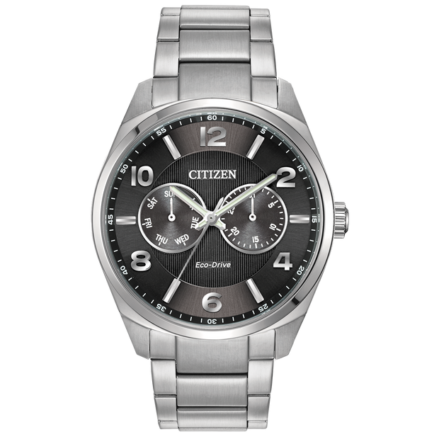 Citizen Corso Stainless Steel With A Black Dial And Day-Date Feature.