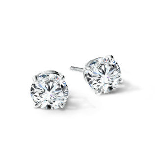 14kt White Gold Round Lab Grown Diamond Studs 2.00ct F/G VS1