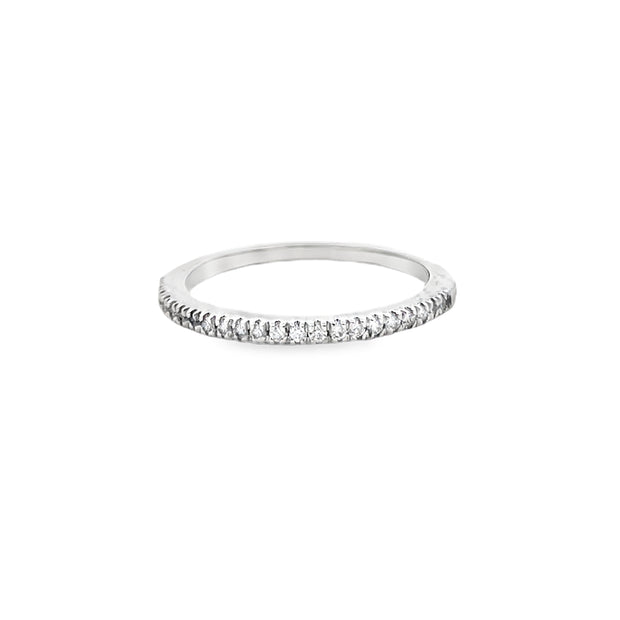 14Kt White Gold Wedding Band with 22 Round Prong set Diamonds .16ct TDW SI1 GHGoes with 100-1204