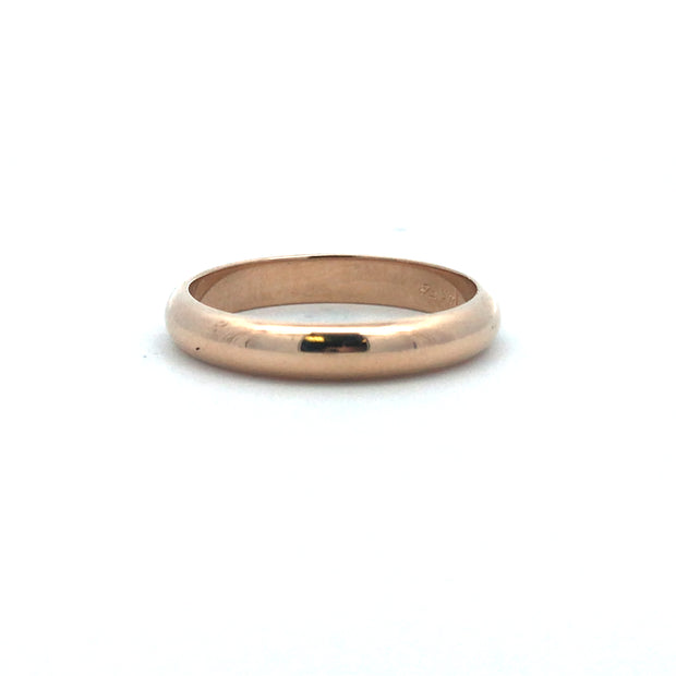 Vintage 14Kt Yellow Gold 4Mm Wide Polished Wedding Band Finger Size 6.