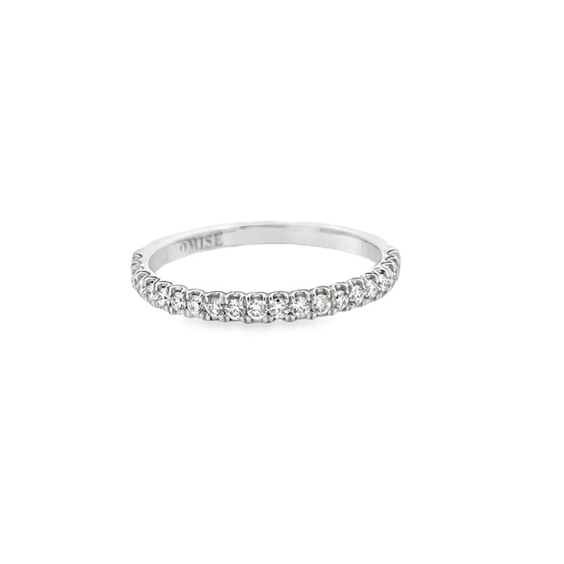 14Kt White Gold Diamond Wedding Band With 22 Round Diamonds .25Ct Tdw I1 HI Size 7 Goes With Er100-1131