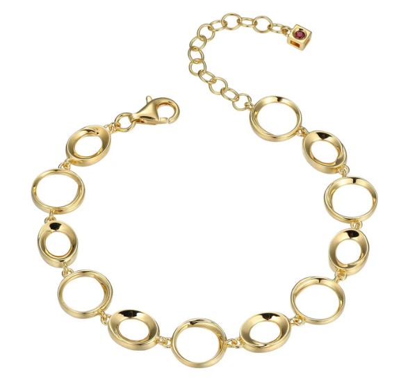 Elle Interlocking Circles Design, Crafted From 18K Gold-Plated Sterlin