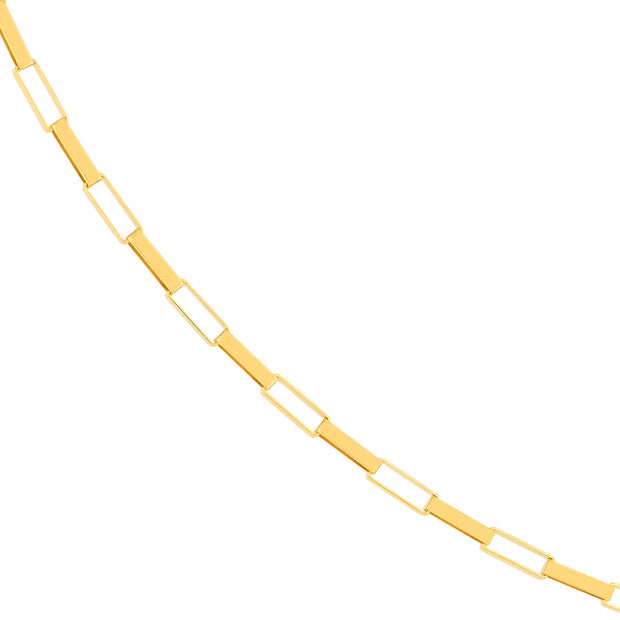 14kt Yellow Gold Fancy Long Link Box Bracelet 7.25 Inch