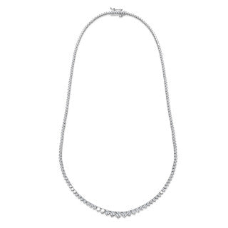 14kt White Gold Riviera Necklace With 172 round Lab Grown Diamonds 7.3