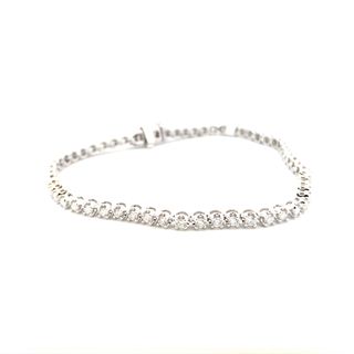 14kt white gold tennis bracelet 4 prong mounting 2.00 tdw SI2 G-H