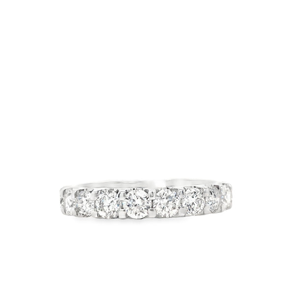 14kt White Gold Anniversary Band With 15 Round Diamonds At 2ctw I1 H/I