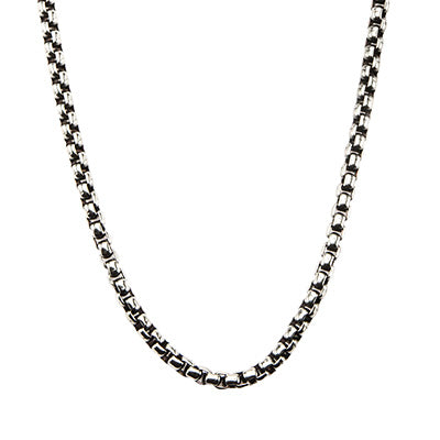 Inox Stainless Steel Black Oxidized Bold Box Chain. Available Sizes: 2