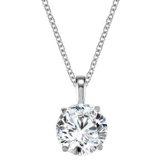 14kt White Gold Lab Grown Diamond Pendant 3.10ct G VS1 With 18in Chain