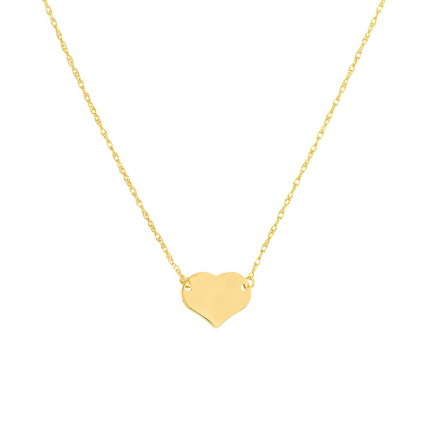 14kt Yellow Gold Adjustable Necklace With Gold Heart Pendant