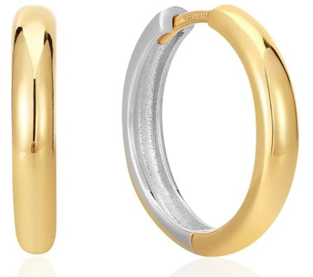 Sterling Silver/Gold Plated Hoop Earrings