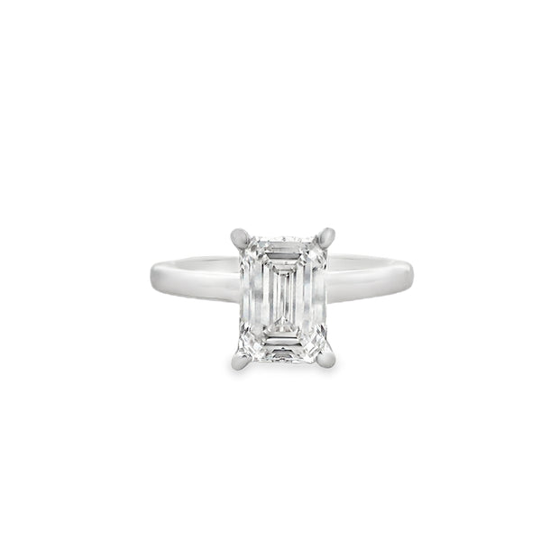 14k White Gold Lab-Grown Diamond Under Halo Engagement Ring