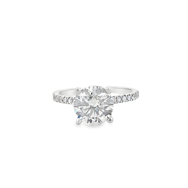 14k White Gold Lab-Grown Diamond Under Halo Engagement Ring