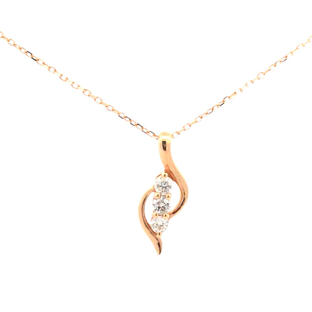 14kt Yellow Gold Pendant With 3 Round Diamonds .25tdw