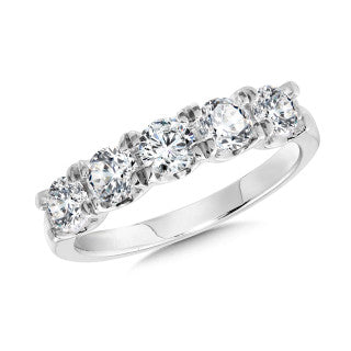 14kt White Gold Ring With 5 Round Lab Grown Diamonds 1.50ct F/G VS1