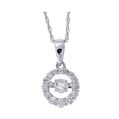 14KT White Gold Rythem Of Love Diamond Pendant .25tdw GH I1