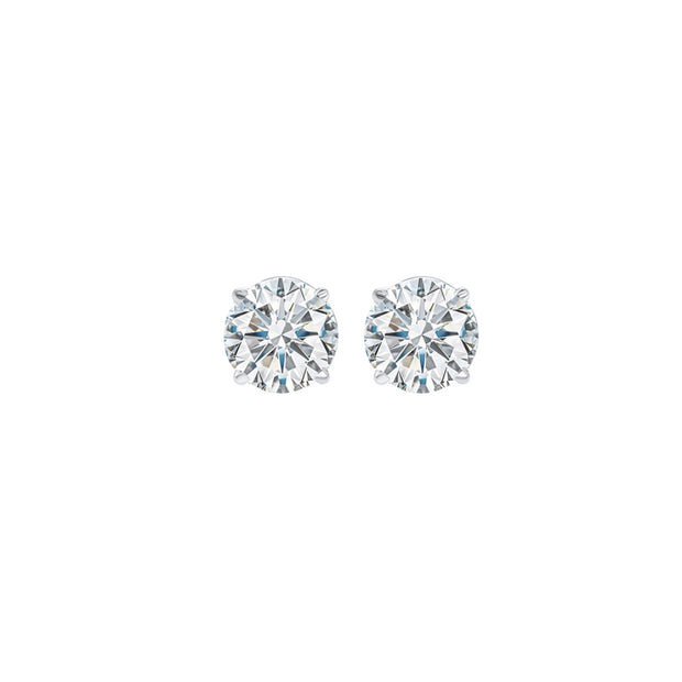 14Kt White Gold Round Diamond Stud Earrings with 4 prong setting .32ct