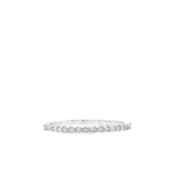 10kt White Gold Band With 17 Round Diamonds .17tdw HI SI2