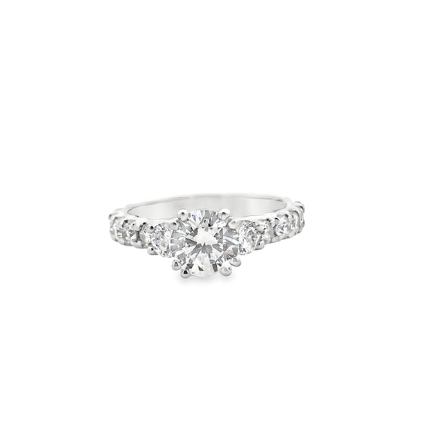 14k White Gold Natural Diamond Engagement Ring