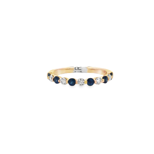 14Kt Yellow Gold Ring With Alternating 5 Round Diamonds .22tdw H/I SI2