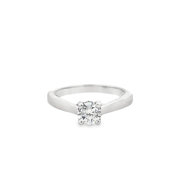 Lady's White Gold 14kt Engagement Ring Size 6.5 With One 0.45Ct Round