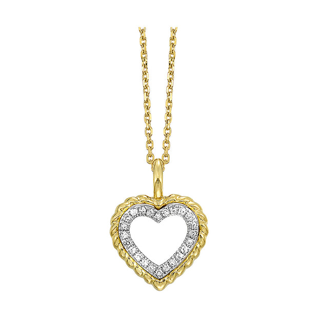 14kt Yellow Gold Heat Pendant With 24 Round Diamonds .05tdw H/I SI2