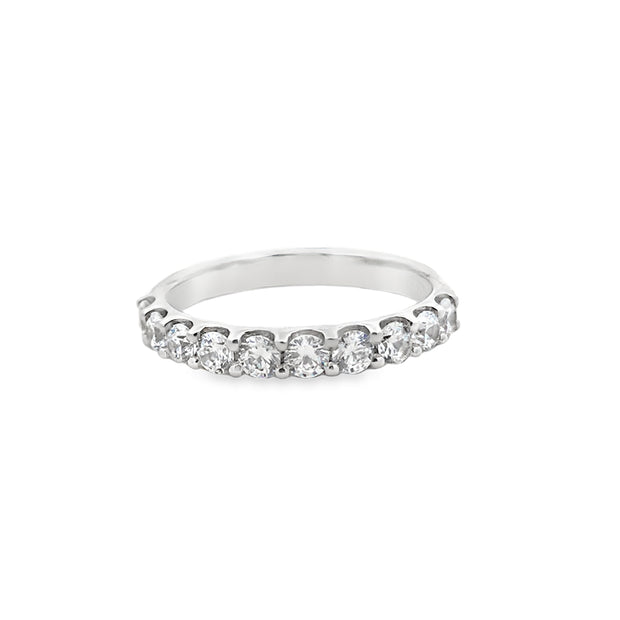 14kt White Gold Band With 10 Round Diamonds 1.38ct