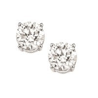 14Kt White Gold Stud Earrings With 2 Diamonds Weighing .75Ct Tdw J/K I