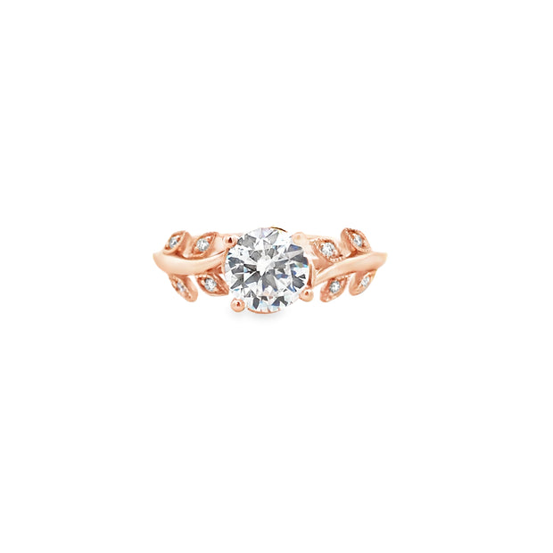 18kt Yellow Gold Ring With 1.00ct Round CZ Center 8 Round Diamonds In