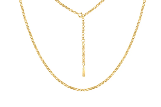 Sterling Silver Yellow Gold Plated Classic Rolo Chain Necklace