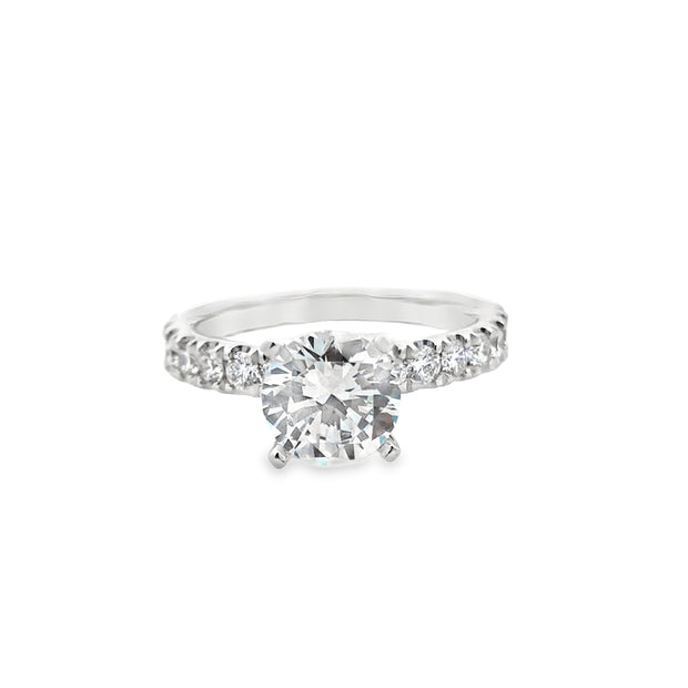 14k White Gold Natural Diamond Engagement Ring