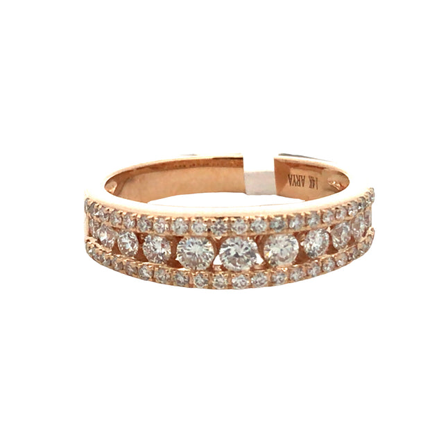 14kt Yellow Gold Ring With 55 Round Diamonds .75tdw