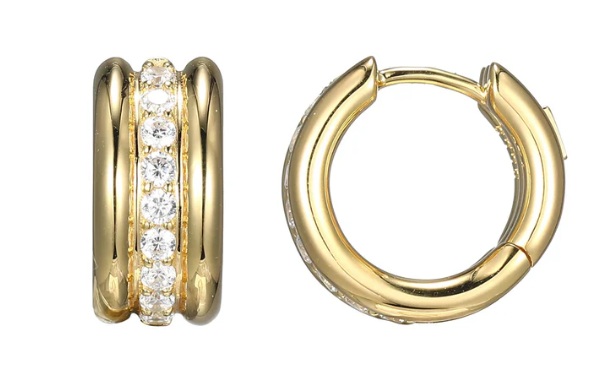 Elle Goddess Collection Hoop Earrings Feature Shimmering Cubic Zirconi